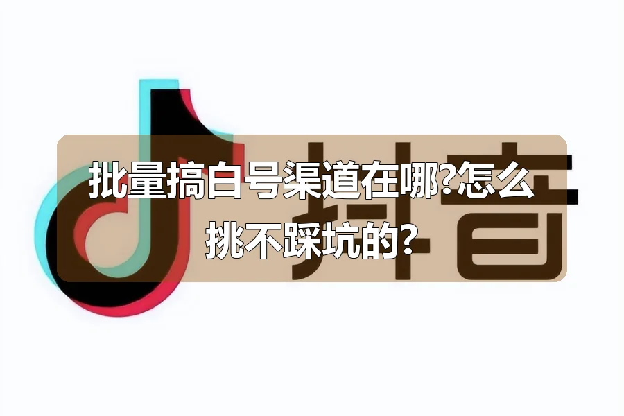 批量搞白号渠道在哪?怎么挑不踩坑的?